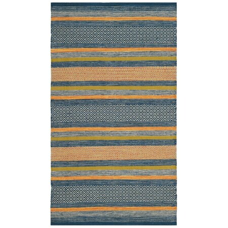 Safavieh Montauk Hand Woven Small Rectangle Area Rug Blue & Orange - 3 x 5 ft. MTK213A-3